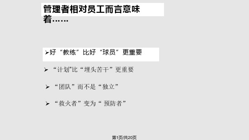 管理人员角色和工作职责PPT课件