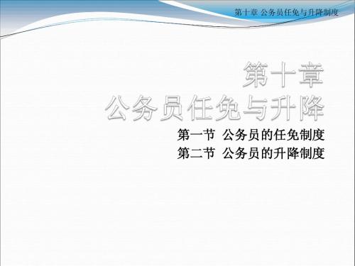 第十章 公务员任免与升降