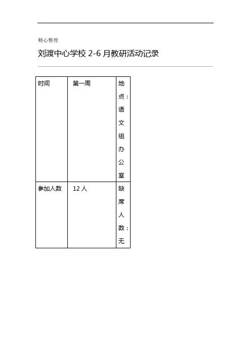 完整word版2017初中语文教研组活动记录