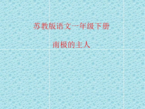 最新苏教版一年级语文下册《文  15 南极的主人》研讨课课件_13