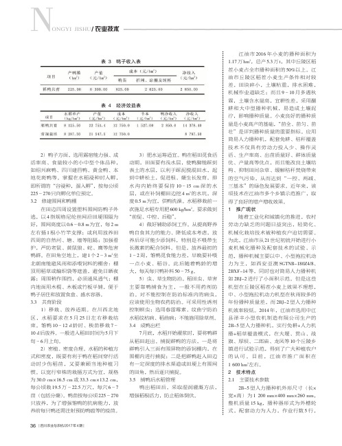 2B-5型人力播种机在丘区稻茬小麦中的应用效果及关键技术