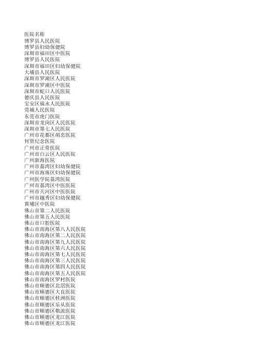 广东二甲医院完整版
