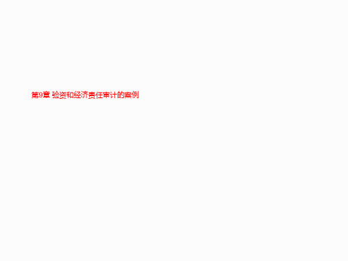 第9章 验资和经济责任审计的案例