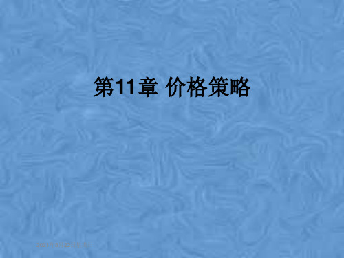 第11章 价格策略