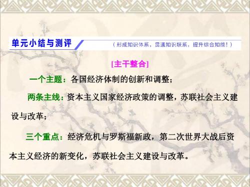 2018版高考历史一轮总复习第十单元20世纪世界经济体制的创新和调整小结与测评课件新人教版