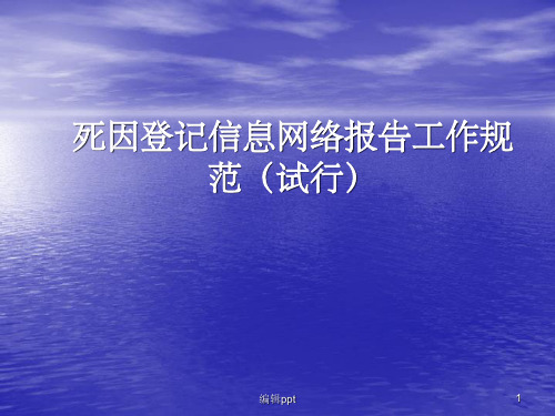 死亡登记报告信息管理规范(1)