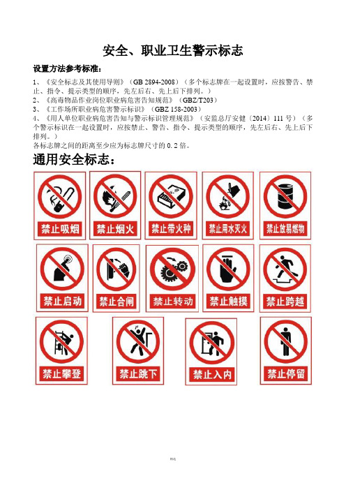 最新整理安全警示标志、职业危害警示标识大全及设置方法