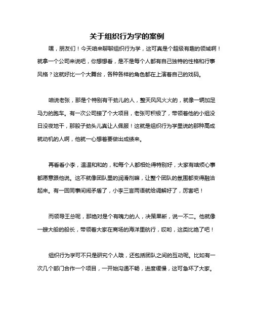 关于组织行为学的案例