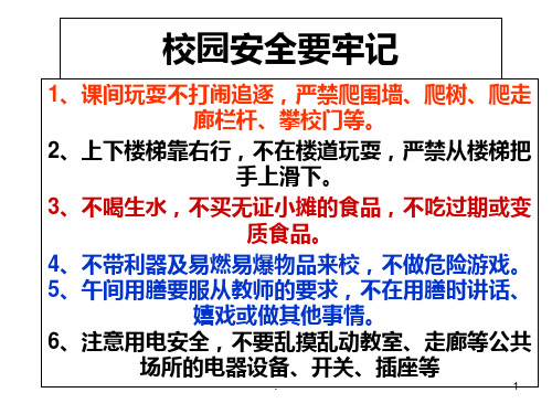 每周安全教育PPT课件