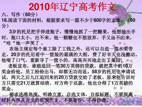 2010年辽宁高考作文