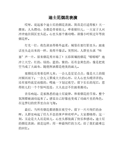 迪士尼的烟花表演作文