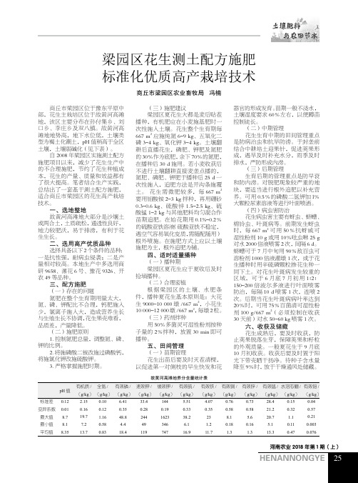 梁园区花生测土配方施肥标准化优质高产栽培技术