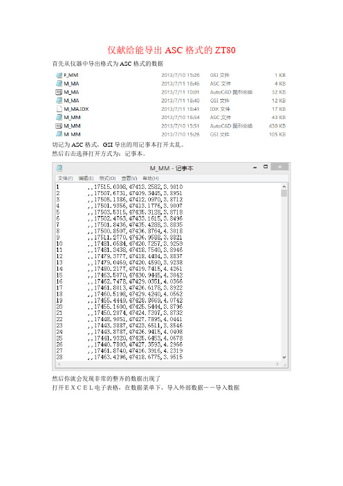 关于ZT80由ASC格式转化成dat格式