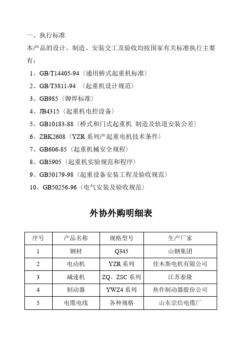 起重机制造执行标准