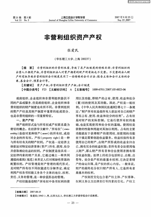 非营利组织资产产权