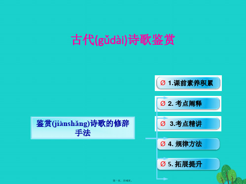 (全国版)高考语文一轮复习古诗文阅读鉴赏诗歌的表达技巧鉴赏诗歌的修辞手法课件新人教版
