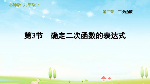 北师大版九下数学第2章 二次函数 2.3 确定二次函数的表达式【习题课件】