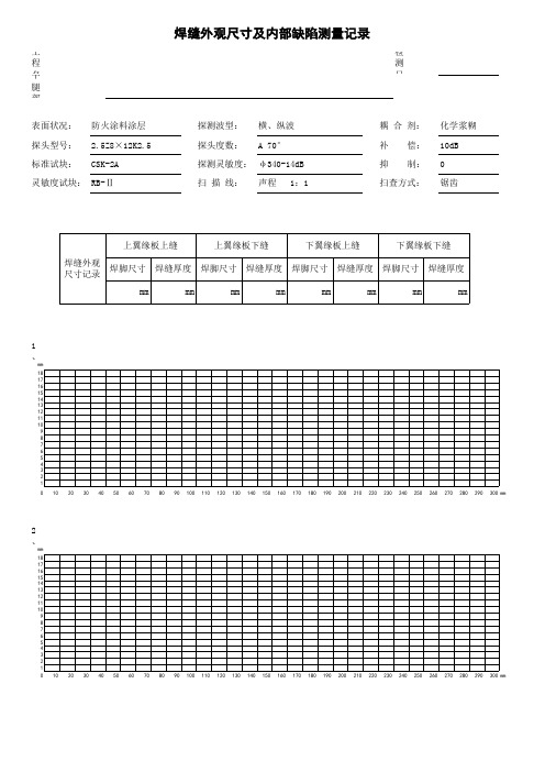 焊 缝 外 观 尺 寸 测 量 记 录