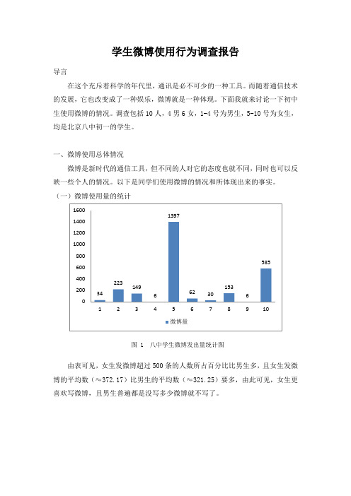 学生微博使用行为调查报告