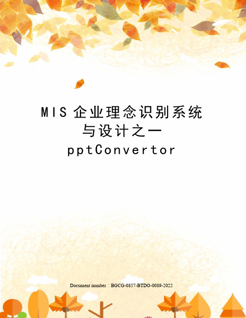 MIS企业理念识别系统与设计之一pptConvertor