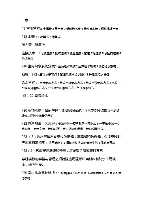 建筑设备复习提纲
