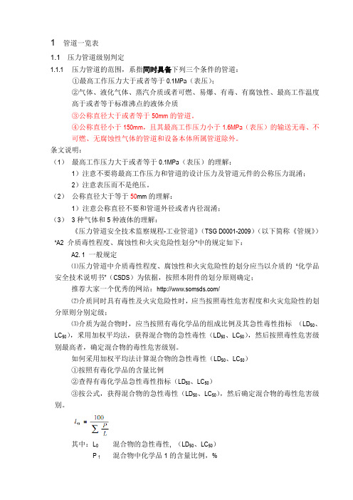 如何填写管道一览表(讲义)