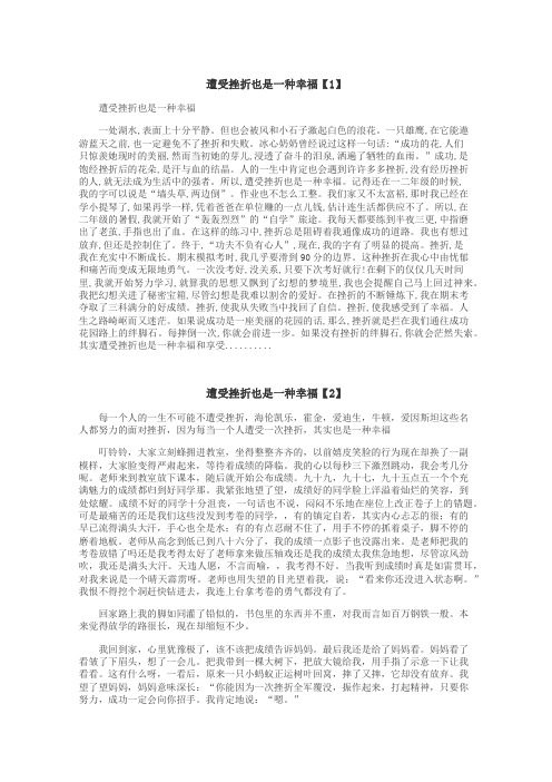 遭受挫折也是一种幸福作文
