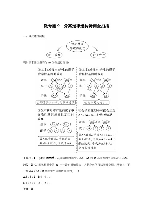 高中生物高考微专题9 分离定律遗传特例全扫描