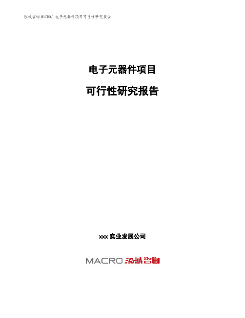 电子元器件项目可行性研究报告