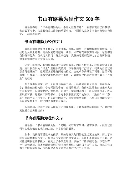书山有路勤为径作文500字