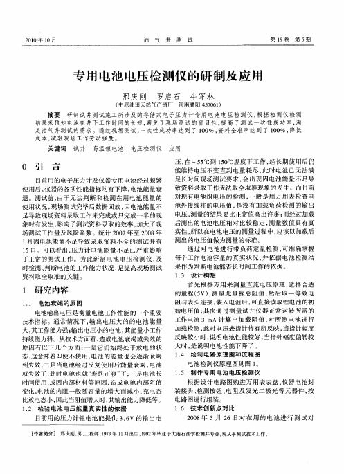 专用电池电压检测仪的研制及应用