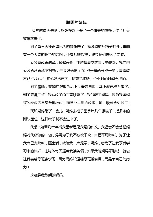 五年级作文：聪明的妈妈作文500字
