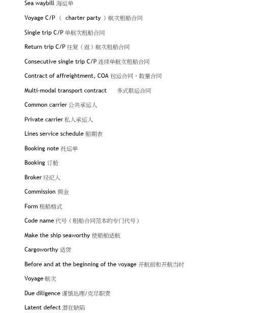海商法所涉及英文