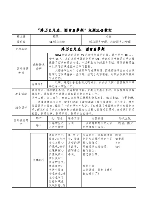 2014级高一第一学期班会教案(霍雨佳)