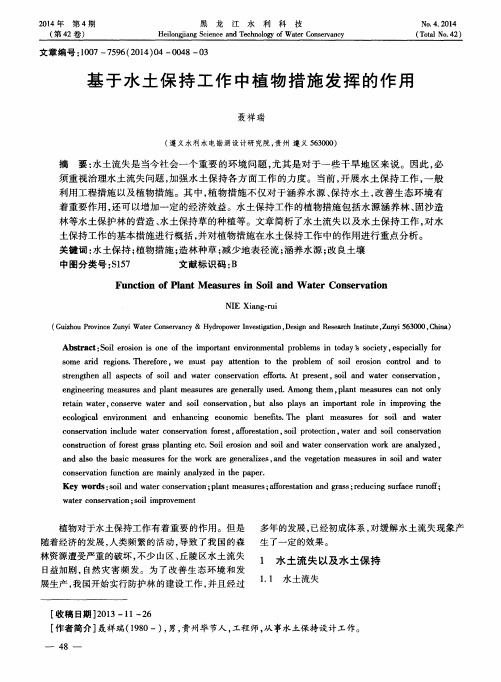 基于水土保持工作中植物措施发挥的作用