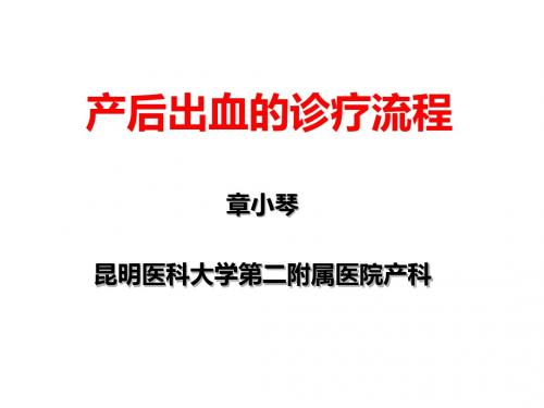 产后出血的诊治流程及休克的救治(版纳)