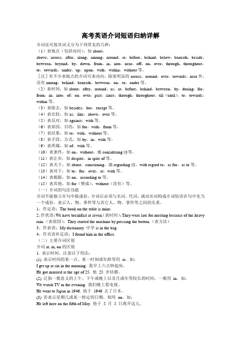 高考英语介词短语归纳详解