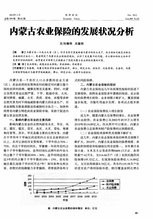 内蒙古农业保险的发展状况分析
