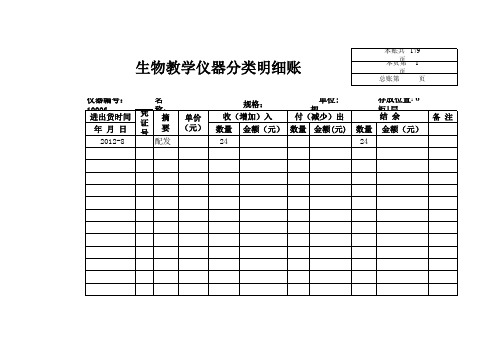 生物教学仪器分类明细账2