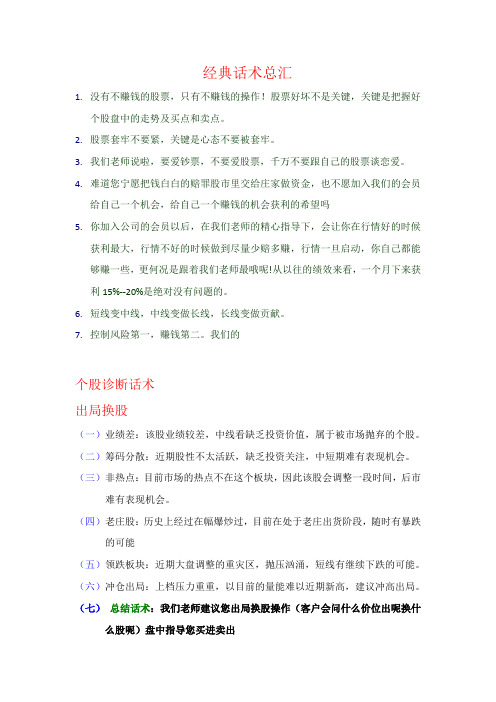 经典话术总汇