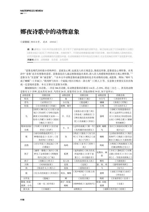 娜夜诗歌中的动物意象