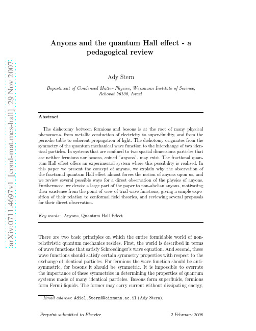 Anyons and the quantum Hall effect - a pedagogical review