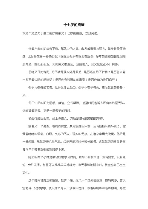 高中高二抒情散文：十七岁的痕迹
