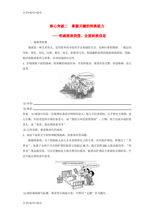 教育最新2019届高考语文一轮复习第一章语言文字的运用专题九图文转换核心突破二掌握关键的转换能力讲义