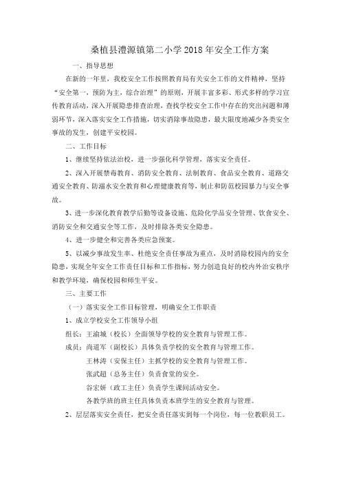 2018安全保卫工作计划