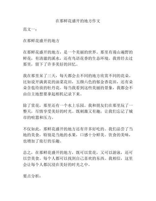 在那鲜花盛开的地方作文