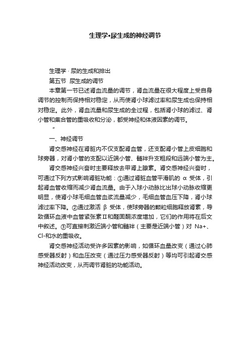 生理学·尿生成的神经调节
