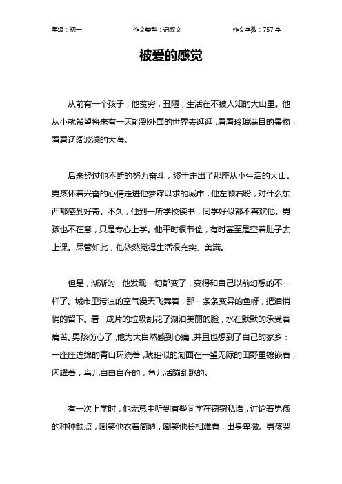 被爱的感觉作文【初中初一800字】