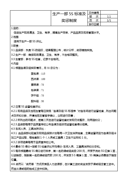 食品企业5S推行制度