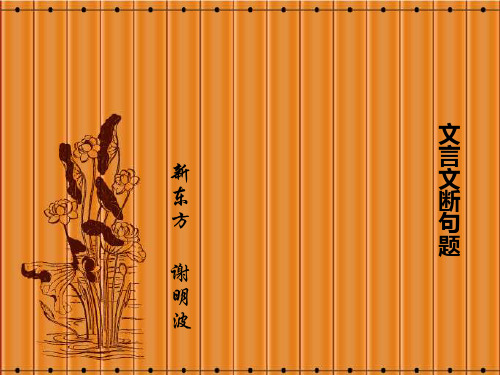 【原创精品】文言文阅读(断句)--新东方谢明波